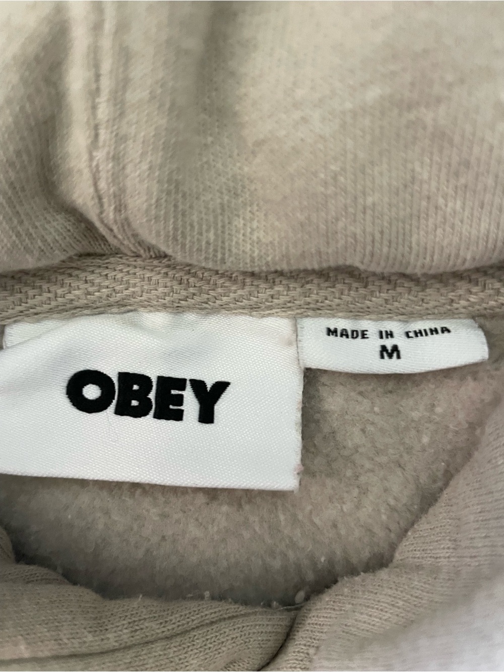 Obey Stone cropped hoodie with Black Logo